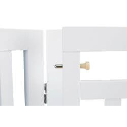 Barrière avec porte, en MDF, 4 pièces, 60–160 × 81 cm, blanc