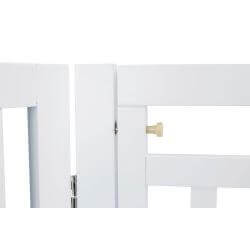 Barrière avec porte, en MDF, 4 pièces, 60–160 × 81 cm, blanc