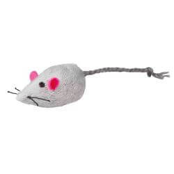 Souris, en peluche, catnip, 5 cm, 2 Pcs, blanc/gris