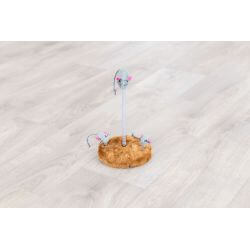 Souris sur ressort spiral, en peluche, catnip, ø 15 × 22 cm