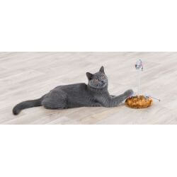 Souris sur ressort spiral, en peluche, catnip, ø 15 × 22 cm