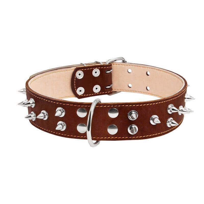 COLLIER CUIR CLOU 45MM 56/68 MARRON COLLIER CUIR CLOU 45MM 56/68 MARRON