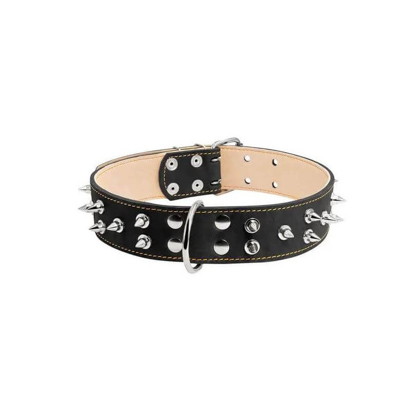 COLLIER CUIR CLOU 45MM 56/68 NOIR COLLIER CUIR CLOU 45MM 56/68 NOIR