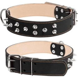 COLLIER CUIR CLOU 45MM 56/68 NOIR