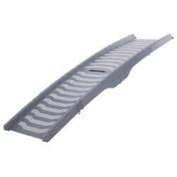 Rampe pliante, 3 fois pliable, en plastique/TPR, 39 × 150 cm, gris