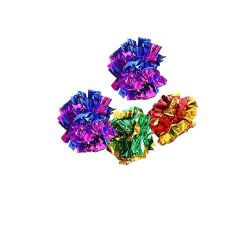 JOUET 4 BALLES EN PAPIER CRISSANT COLORE