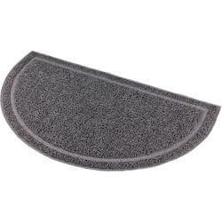 Tapis pour bac à litière, semi-circulaire, en PVC, 59 × 35 cm, anthracite