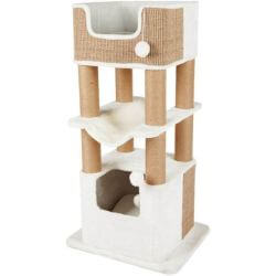 Arbre à chat XXL Lucano, 110 cm, blanc/taupe