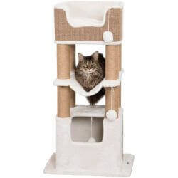 Arbre à chat XXL Lucano, 110 cm, blanc/taupe