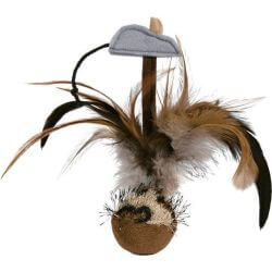 Volant culbuto avec souris/puce, en peluche, 15 cm