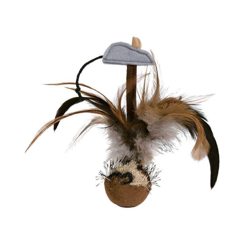 Volant culbuto avec souris/puce, en peluche, 15 cm Volant culbuto avec souris/puce, en peluche, 15 cm