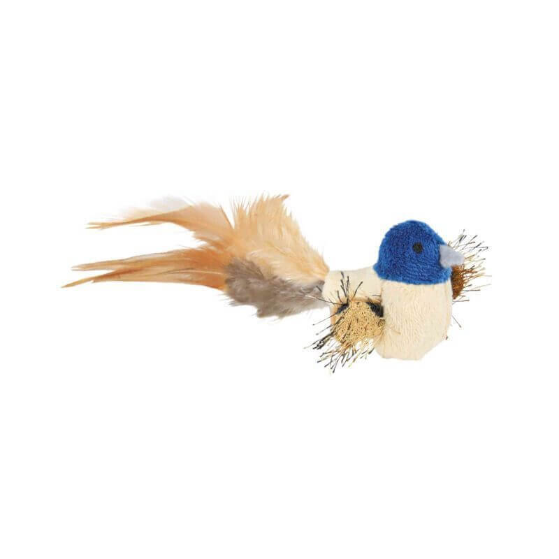 Oiseau avec plumes, en peluche, catnip, 8 cm