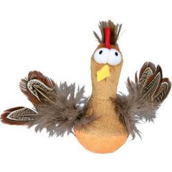 Poulet culbuto avec puce/plumes, en peluche, cp, 10 cm