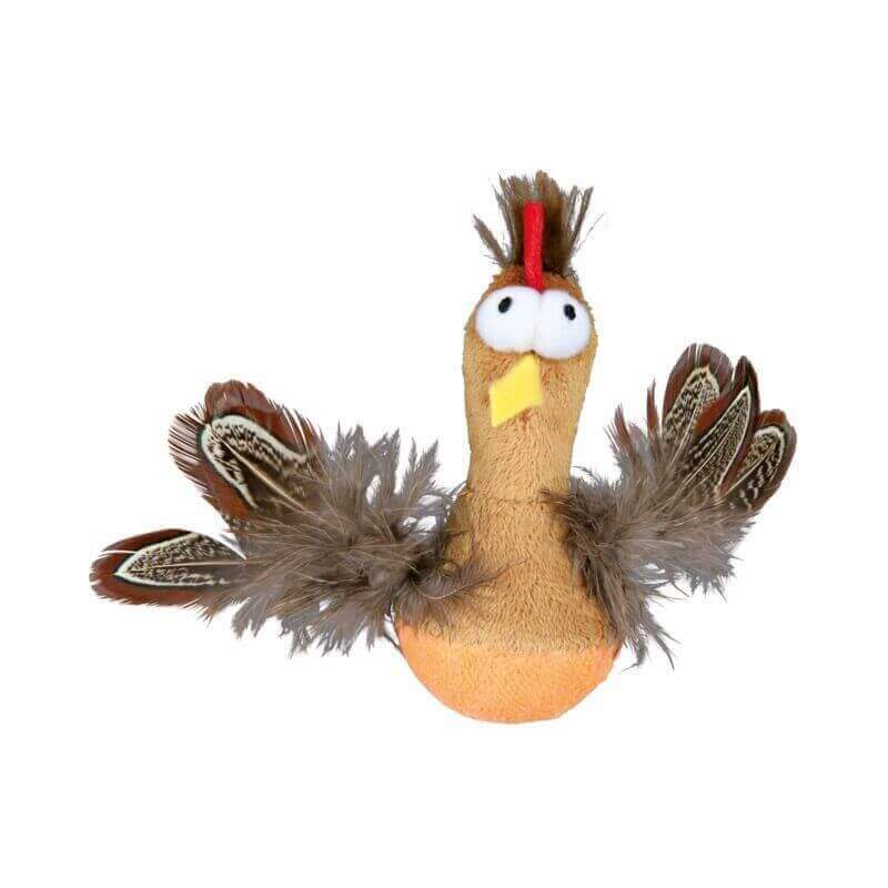 Poulet culbuto avec puce/plumes, en peluche, cp, 10 cm Poulet culbuto avec puce/plumes, en peluche, cp, 10 cm