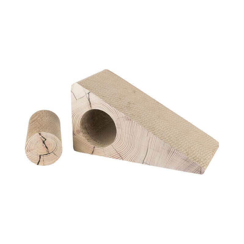 Griffoir rampe, 2 pièces, en carton, catnip, 44 × 23 × 21 cm, naturel