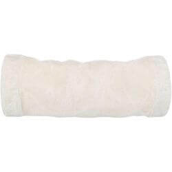 Tunnel de jeu, en peluche, ø 22 × 60 cm, beige