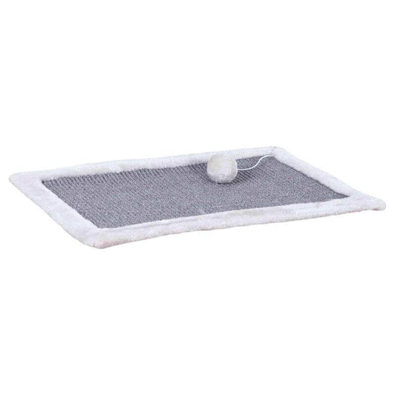 Tapis griffoir, tapis en sisal/en peluche, 55 × 35 cm, gris/gris clair