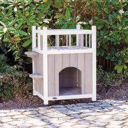 natura Cat's Home avec balcon, 45 × 65 × 45 cm, gris/blanc