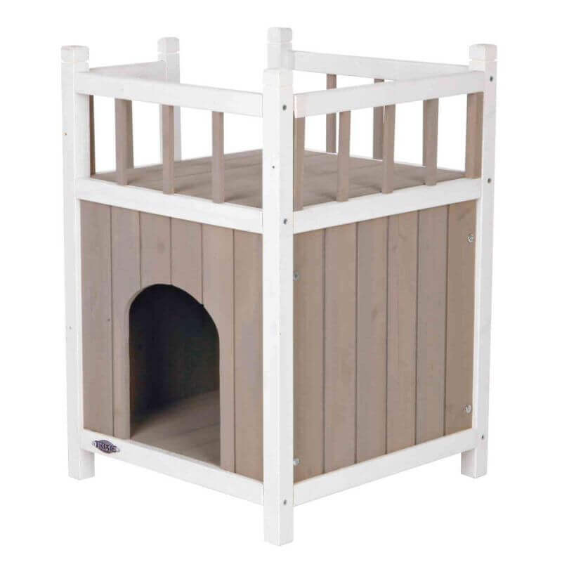 natura Cat's Home avec balcon, 45 × 65 × 45 cm, gris/blanc