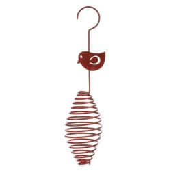 Mangeoire boule de graisse, spirale oiseau, métal, ø 7 × 35 cm