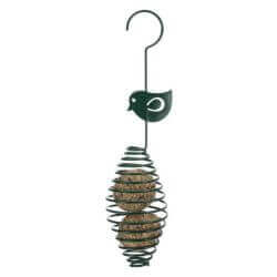 Mangeoire boule de graisse, spirale oiseau, métal, ø 7 × 35 cm