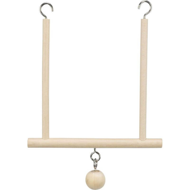 Balançoire avec cloche, en bois, 12 × 13 cm