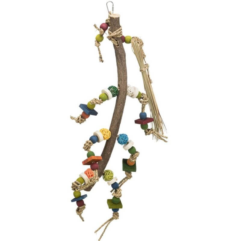 Jouet naturel, en bois d'écorce/rotin/algues/bois, 56 cm, multicolore