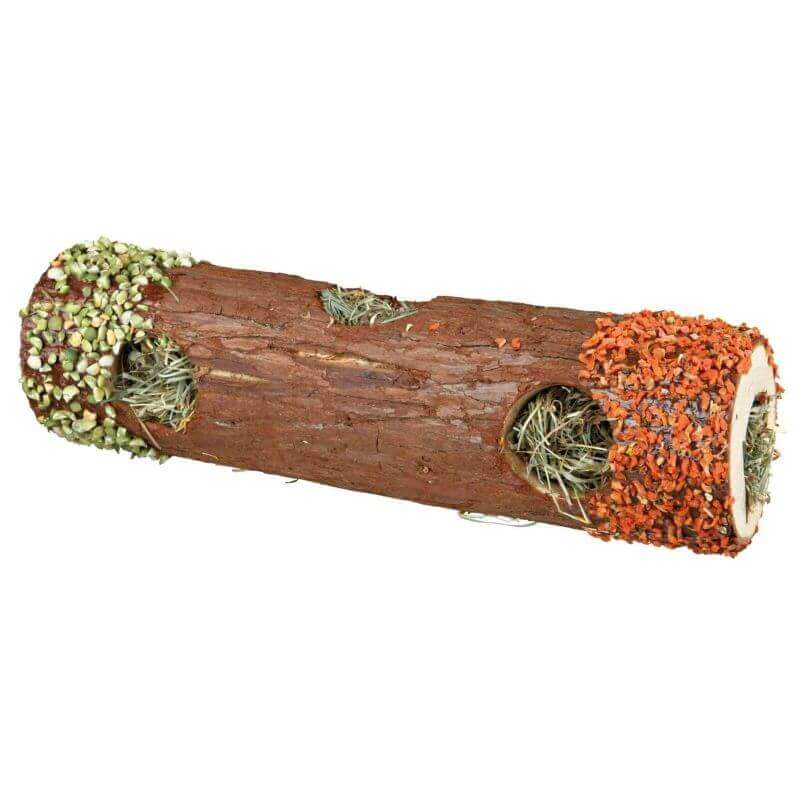 Tube tunnel avec foin, en bois d'écorce, ø 9 × 30 cm, 35 g