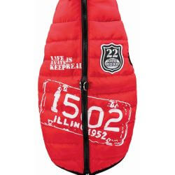 Manteau Saint-Malo avec harnais, XS: 30 cm, rouge