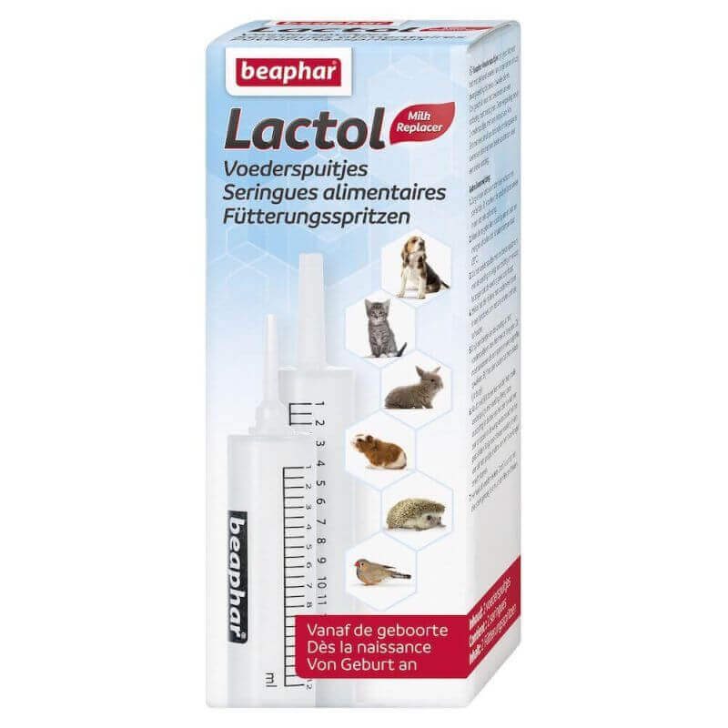Seringues alimentaires Lactol pour chien, chat, rongeurs et oiseaux - x2 seringues de 14 ml