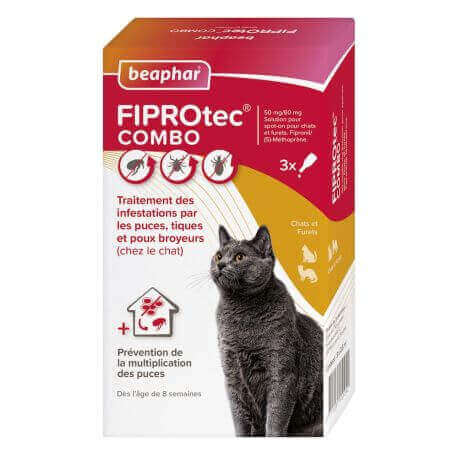 FIPROtec® COMBO 50 mg/60 mg Solution pour spot-on pour chats et furets. Fipronil/(S)-Méthoprène