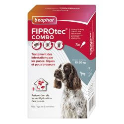 FIPROtec® COMBO 134 mg/120,6 mg Solution pour spot-on pour chiens moyens (10-20 kg). Fipronil/(S)-Méthoprène