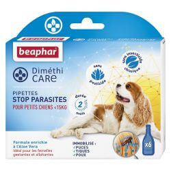 DIMETHICARE, pipettes stop parasites pour petits chiens (inf. 15 kg) – 6 x 1,5 ml