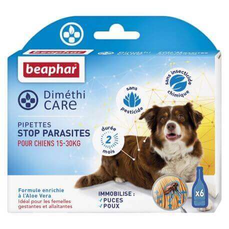 DIMETHICARE, pipettes stop parasites pour chiens ( 15 - 30 kg) – 6 x 3 ml