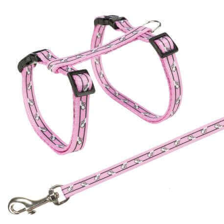 Harnais chat avec laisse, motif chat, 27–45 cm/10 mm, 1,20 m Harnais chat avec laisse, motif chat, 27–45 cm/10 mm, 1,20 m