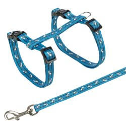 Harnais chat avec laisse, motif chat, 27–45 cm/10 mm, 1,20 m