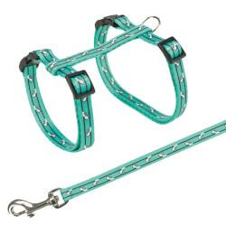 Harnais chat avec laisse, motif chat, 27–45 cm/10 mm, 1,20 m