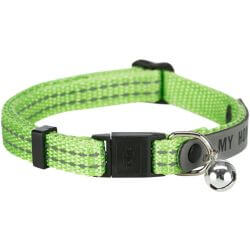 Collier chat avec porte adresse, réfléchissant