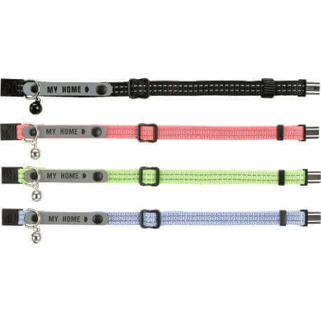 Collier chat avec porte adresse, réfléchissant Collier chat avec porte adresse, réfléchissant