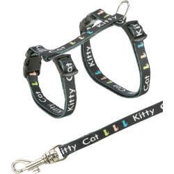 Junior harnais chaton avec laisse, motif Kitty Cat, 21–33 cm/8 mm, 1,20 m