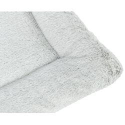 Matelas Farello, en peluche/tissu, 60 × 50 cm, blanc-gris/gris