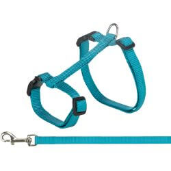 Harnais chat avec laisse XXL, 34–57 cm/13 mm, 1,20 m