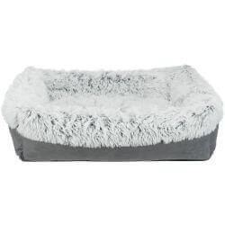 Lit Harvey, angulaire, 100 × 75 cm, gris/blanc-noir