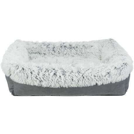 Lit Harvey, angulaire, 100 × 75 cm, gris/blanc-noir