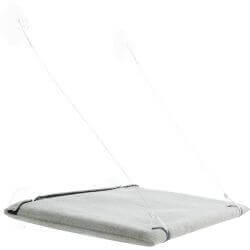 Plate-forme vitrée, en velours, 50 × 30 cm, gris