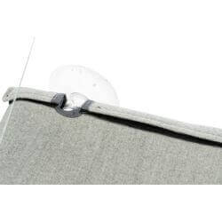 Plate-forme vitrée, en velours, 50 × 30 cm, gris