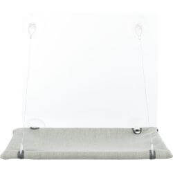 Plate-forme vitrée, en velours, 50 × 30 cm, gris