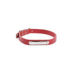 COLLIER RIVE 18/45 ROUGE CUIR VACHETTE