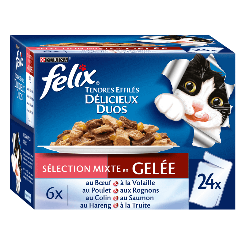 FELIX Délicieux Duos en Gelée Mixte 24x85g