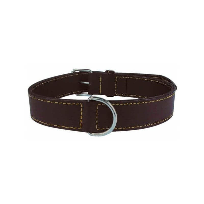 Collier cuir double 65cm marron Collier cuir double 65cm marron